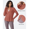 image:imageG4Free Lightbreeze Womens UPF 50 Sun Shirts Quick Dry  Lightweight Long Sleeve Workout Tops Half Zip Running Hiking YogaJam Brown