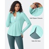 image:imageG4Free Lightbreeze Womens UPF 50 Sun Shirts Quick Dry  Lightweight Long Sleeve Workout Tops Half Zip Running Hiking YogaLight Blue
