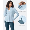 image:imageG4Free Lightbreeze Womens UPF 50 Sun Shirts Quick Dry  Lightweight Long Sleeve Workout Tops Half Zip Running Hiking YogaLight Denim