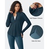 image:imageG4Free Lightbreeze Womens UPF 50 Sun Shirts Quick Dry  Lightweight Long Sleeve Workout Tops Half Zip Running Hiking YogaNavy