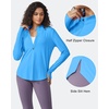 image:imageG4Free Lightbreeze Womens UPF 50 Sun Shirts Quick Dry  Lightweight Long Sleeve Workout Tops Half Zip Running Hiking YogaOcean Blue