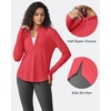 image:imageG4Free Lightbreeze Womens UPF 50 Sun Shirts Quick Dry  Lightweight Long Sleeve Workout Tops Half Zip Running Hiking YogaRed