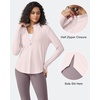 image:imageG4Free Lightbreeze Womens UPF 50 Sun Shirts Quick Dry  Lightweight Long Sleeve Workout Tops Half Zip Running Hiking YogaSmoky Blush