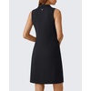 image:imageG4Free Maternity Tennis Dress UPF 50 Pregnancy Golf Dresses Button Front Polo Shirt Casual SummerBlack