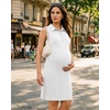 image:imageG4Free Maternity Tennis Dress UPF 50 Pregnancy Golf Dresses Button Front Polo Shirt Casual SummerPure White