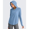 image:imageG4Free Skimetic UPF 50 Sun Hoodie Lightweight Women Long Sleeve Workout Tops Shirts Half Zip Quick Dry Running HikingDusty Blue