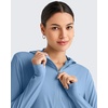 image:imageG4Free Skimetic UPF 50 Sun Hoodie Lightweight Women Long Sleeve Workout Tops Shirts Half Zip Quick Dry Running HikingDusty Blue