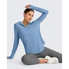 image:imageG4Free Skimetic UPF 50 Sun Hoodie Lightweight Women Long Sleeve Workout Tops Shirts Half Zip Quick Dry Running HikingDusty Blue