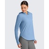 image:imageG4Free Skimetic UPF 50 Sun Hoodie Lightweight Women Long Sleeve Workout Tops Shirts Half Zip Quick Dry Running HikingDusty Blue