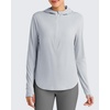 image:imageG4Free Skimetic UPF 50 Sun Hoodie Lightweight Women Long Sleeve Workout Tops Shirts Half Zip Quick Dry Running HikingGray