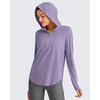 image:imageG4Free Skimetic UPF 50 Sun Hoodie Lightweight Women Long Sleeve Workout Tops Shirts Half Zip Quick Dry Running HikingGray Purple