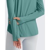 image:imageG4Free Skimetic UPF 50 Sun Hoodie Lightweight Women Long Sleeve Workout Tops Shirts Half Zip Quick Dry Running HikingMyrtle Green