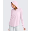 image:imageG4Free Skimetic UPF 50 Sun Hoodie Lightweight Women Long Sleeve Workout Tops Shirts Half Zip Quick Dry Running HikingPink