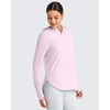 image:imageG4Free Skimetic UPF 50 Sun Hoodie Lightweight Women Long Sleeve Workout Tops Shirts Half Zip Quick Dry Running HikingPink