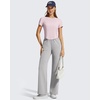 image:imageG4Free Soft Lyocell Workout Tops Womens Short Sleeve Cropped TShirt Relaxed Fit Crewneck Casual Tees Athletic RunningLight Pink