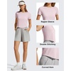 image:imageG4Free Soft Lyocell Workout Tops Womens Short Sleeve Cropped TShirt Relaxed Fit Crewneck Casual Tees Athletic RunningLight Pink