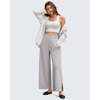 image:imageG4Free Strowen Women Lightweight Wide Leg Ankle Pants with Pockets 78 Length Track Pants Stretchy Casual Travel TrousersChrim Gray