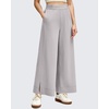 image:imageG4Free Strowen Women Lightweight Wide Leg Ankle Pants with Pockets 78 Length Track Pants Stretchy Casual Travel TrousersChrim Gray