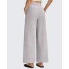 image:imageG4Free Strowen Women Lightweight Wide Leg Ankle Pants with Pockets 78 Length Track Pants Stretchy Casual Travel TrousersChrim Gray