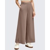 image:imageG4Free Strowen Women Lightweight Wide Leg Ankle Pants with Pockets 78 Length Track Pants Stretchy Casual Travel TrousersMocha Cream