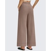 image:imageG4Free Strowen Women Lightweight Wide Leg Ankle Pants with Pockets 78 Length Track Pants Stretchy Casual Travel TrousersMocha Cream