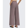 image:imageG4Free Strowen Women Lightweight Wide Leg Ankle Pants with Pockets 78 Length Track Pants Stretchy Casual Travel TrousersTaupe
