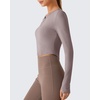 image:imageG4Free UPF 50 Sun Shirt Crop Workout Tops for Women V Neck Straight Shoulder for Gym Sports LightweightGray LilacXS