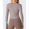 image:imageG4Free UPF 50 Sun Shirt Crop Workout Tops for Women V Neck Straight Shoulder for Gym Sports LightweightGray LilacXS