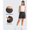 image:imageG4Free Waffle Knit Casual Shorts for Women 4  High Waisted Summer Soft Athletic Shorts with PocketsDark Gray