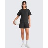 image:imageG4Free Waffle Knit Casual Shorts for Women 4  High Waisted Summer Soft Athletic Shorts with PocketsDark Gray