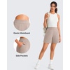 image:imageG4Free Waffle Knit Casual Shorts for Women 4  High Waisted Summer Soft Athletic Shorts with PocketsDusty Taupe