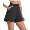 image:imageG4Free High Waisted Casual Shorts Women 35Adjustable Drawstring A Line Workout Shorts with Zip PocketsBlack