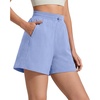 image:imageG4Free High Waisted Casual Shorts Women 35Adjustable Drawstring A Line Workout Shorts with Zip PocketsCornflower Blue