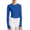 image:imageG4Free Lightbreeze Womens UPF 50 Long Sleeve Workout Tops Crop Rash Guard Quick Dry Sun Shirts Running Yoga Athletic GymBlue