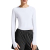 image:imageG4Free Lightbreeze Womens UPF 50 Long Sleeve Workout Tops Crop Rash Guard Quick Dry Sun Shirts Running Yoga Athletic GymWhite