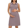 image:imageG4Free Maternity Tennis Dress UPF 50 Pregnancy Golf Dresses Button Front Polo Shirt Casual SummerGray Lilac