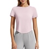 image:imageG4Free Soft Lyocell Workout Tops Womens Short Sleeve Cropped TShirt Relaxed Fit Crewneck Casual Tees Athletic RunningLight Pink