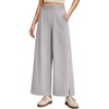 image:imageG4Free Strowen Women Lightweight Wide Leg Ankle Pants with Pockets 78 Length Track Pants Stretchy Casual Travel TrousersChrim Gray
