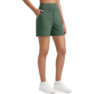 image:imageG4Free EverGoing Womens Casual Shorts High Waisted 4  5 Comfy Shorts with Pockets for Yoga Workout LoungeDark Forest Green