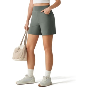 image:imageG4Free EverGoing Womens Casual Shorts High Waisted 4  5 Comfy Shorts with Pockets for Yoga Workout LoungeGray Sage