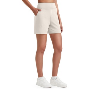 image:imageG4Free EverGoing Womens Casual Shorts High Waisted 4  5 Comfy Shorts with Pockets for Yoga Workout LoungeIvory