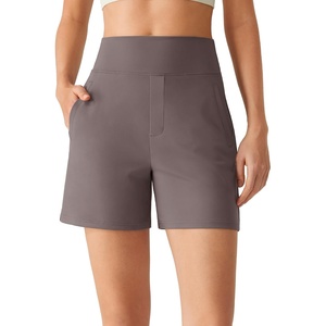 image:imageG4Free EverGoing Womens Casual Shorts High Waisted 4  5 Comfy Shorts with Pockets for Yoga Workout LoungeTaupe