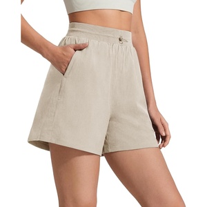 image:imageG4Free High Waisted Casual Shorts Women 35Adjustable Drawstring A Line Workout Shorts with Zip PocketsWarm Ash Gray