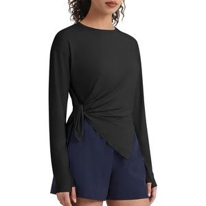 image:imageG4Free Lightbreeze UPF 50 Sun Shirts for Women  High Side Slits Long Sleeve Workout Tops Quick Dry Hiking RunningBlack
