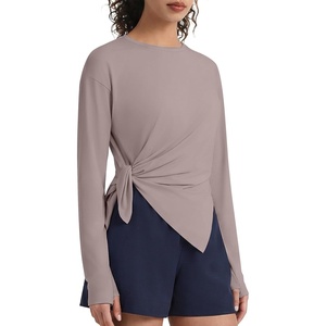 image:imageG4Free Lightbreeze UPF 50 Sun Shirts for Women  High Side Slits Long Sleeve Workout Tops Quick Dry Hiking RunningGray Lilac