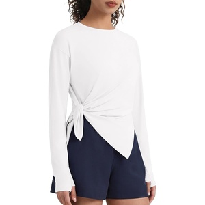 image:imageG4Free Lightbreeze UPF 50 Sun Shirts for Women  High Side Slits Long Sleeve Workout Tops Quick Dry Hiking RunningWhite