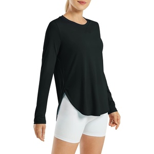 image:imageG4Free Lightbreeze Womens UPF 50 Long Sleeve Workout Tops Quick Dry UV Sun Shirt Running Gym Hiking Yoga Casual LightweightBlack