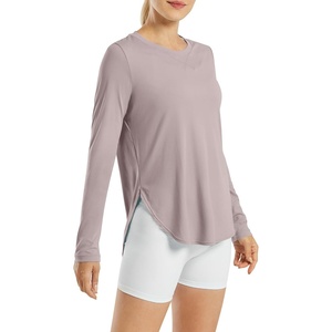 image:imageG4Free Lightbreeze Womens UPF 50 Long Sleeve Workout Tops Quick Dry UV Sun Shirt Running Gym Hiking Yoga Casual LightweightGray Lilac