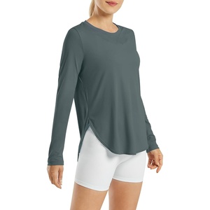 image:imageG4Free Lightbreeze Womens UPF 50 Long Sleeve Workout Tops Quick Dry UV Sun Shirt Running Gym Hiking Yoga Casual LightweightGrey Sage