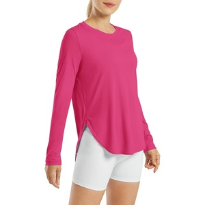 image:imageG4Free Lightbreeze Womens UPF 50 Long Sleeve Workout Tops Quick Dry UV Sun Shirt Running Gym Hiking Yoga Casual LightweightHot Pink